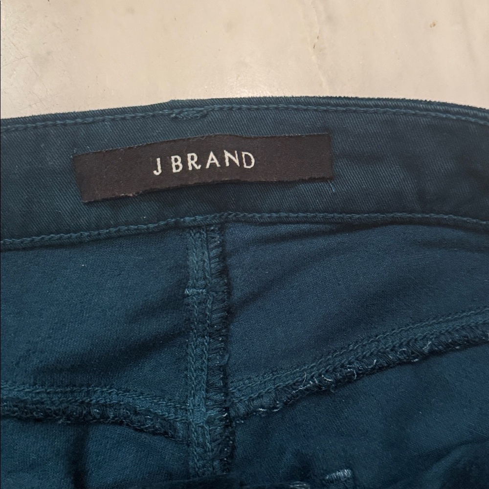 J Brand Emerald Green super skinny velvet jeans